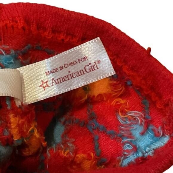 American Girl Bitty Baby Doll Red Argyle Footed Tights - Picture 2 of 4